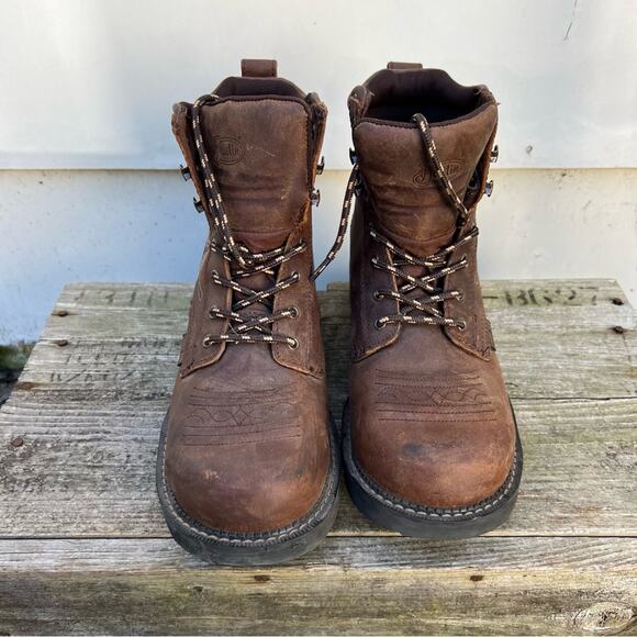 Justin Gypsy Steel Toe Lace Up Work Waterproof Boots 10B - Picture 2 of 7